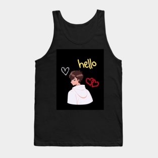 Simple hello t shirt design Tank Top